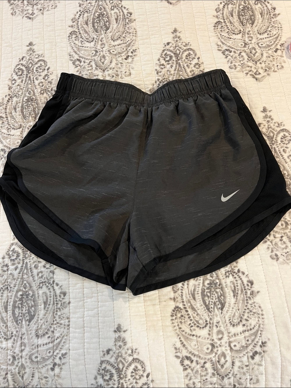 Nike Dri-Fit Women’s Black and Gray Athletic Running Shorts